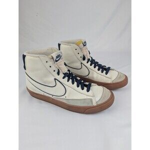 Size 8 Nike Blazer PRM Leather Sail Midnight Navy DQ7672-100 Classic 80s Look